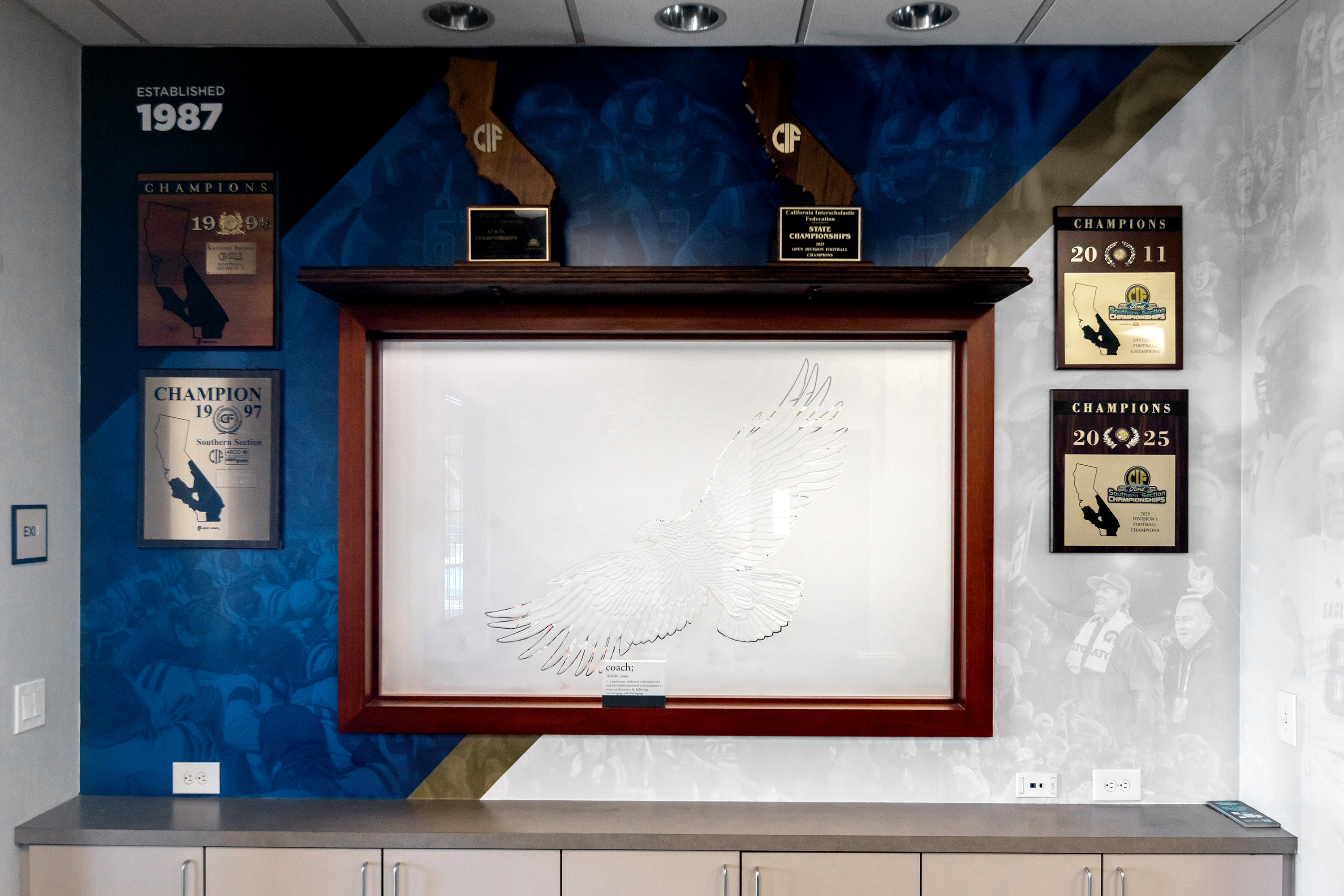 Football Office artwork for Santa Margarita Catholic High School
